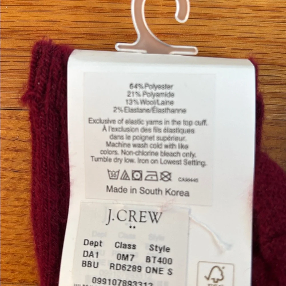 J. Crew Women’s Wool Blend Ribbed Socks 2 Pairs NWT